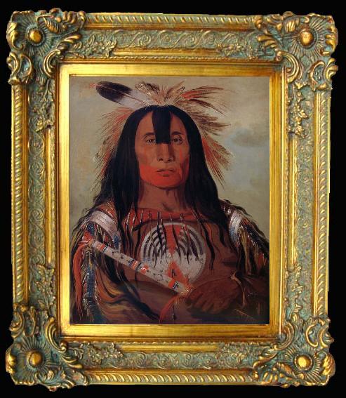 framed  George Catlin Stu-mick-o-sucks,Buffalo Bull-s Back Fat,Head Chief,Blood Tribe, Ta012-2